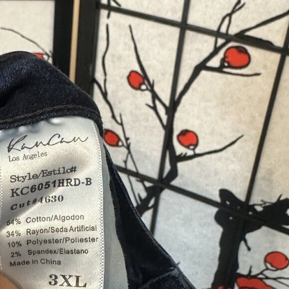 Kancan Jeans Skinny Fit Plus Size 3XL Blue Dark Wash Denim Fray Hem Ankle Zip - Picture 5 of 5